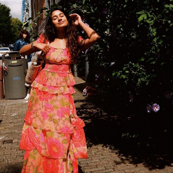 FARM RIO Blooming Floral Maxi Dress L - Picture 2 of 10